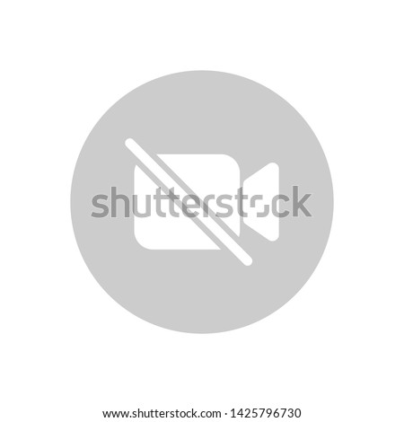 No Video button. Turn off camera symbol modern simple vector icon