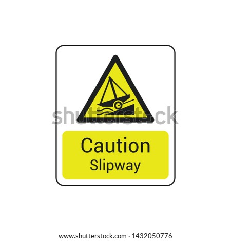 Warning slipway sign vector icon isolated on white background. Caution symbol modern, simple, vector, icon for website design, mobile app, ui. Vector Illustration