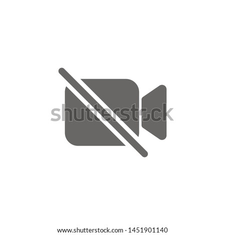 Cross on video camera social media icon isolated on white background. Camera off symbol modern simple vector icon for website or mobile app