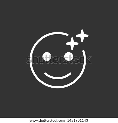 Emoji filter social media icon isolated on dark background. Filter symbol modern simple vector icon for website or mobile app