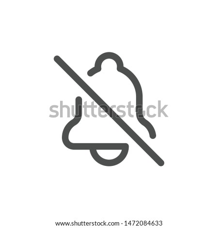 Cross on bell icon isolated on white background. Notification symbol modern, simple, vector, icon for website design, mobile app, ui. Vector Illustration