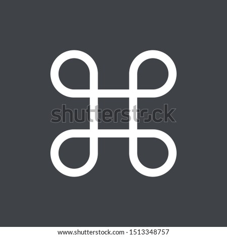 Command button icon isolated on black background. CMD symbol modern, simple, vector, icon for website design, mobile app, ui. Vector Illustration