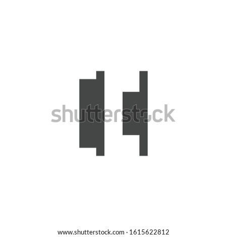 Horizontal distribute right icon isolated on white background. Alignment symbol modern, simple, vector, icon for website design, mobile app, ui. Vector Illustration