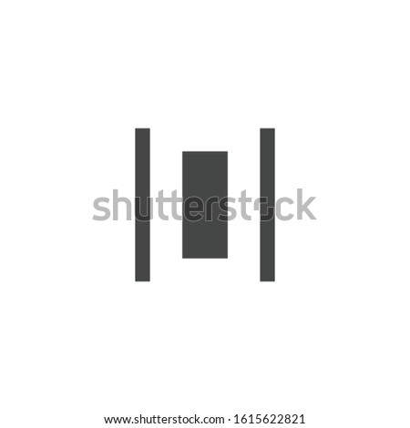 Horizontal distribute center icon isolated on white background. Alignment symbol modern, simple, vector, icon for website design, mobile app, ui. Vector Illustration