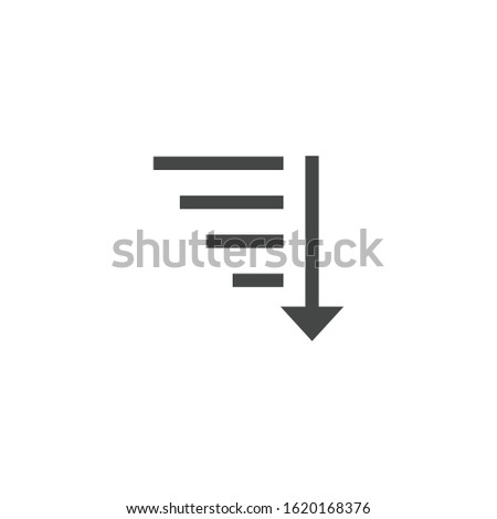 Sorting down icon isolated on white background. Display option symbol modern, simple, vector, icon for website design, mobile app, ui. Vector Illustration