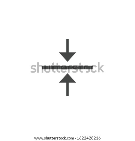 Vertical align middle icon isolated on white background. Display option symbol modern, simple, vector, icon for website design, mobile app, ui. Vector Illustration
