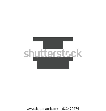 Vertical distribute top icon isolated on white background. Alignment symbol modern, simple, vector, icon for website design, mobile app, ui. Vector Illustration