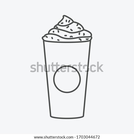 Caramel frappe coffee icon isolated on background. Take away coffee symbol modern, simple, vector, icon for website design, mobile app, ui. Vector Illustration