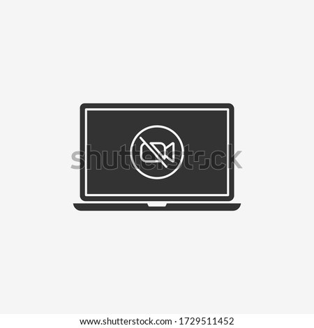 No video icon on laptop screen. Multimedia symbol modern, simple, vector, icon for website design, mobile app, ui. Vector Illustration