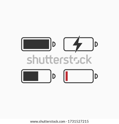 Set of battery icon. Energy symbol modern, simple, vector, icon for website design, mobile app, ui. Vector Illustration