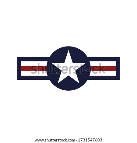 American air force badge. Military symbol. Vector Illustration