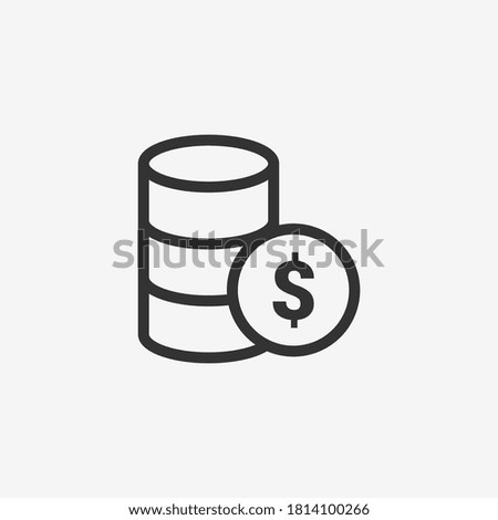 Paying server icon isolated on background. Database symbol modern, simple, vector, icon for website design, mobile app, ui. Vector Illustration