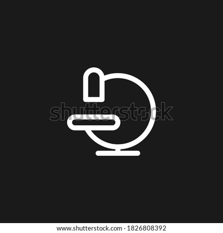 Microscope icon isolated on black background. Science symbol modern, simple, vector, icon for website design, mobile app, ui. Vector Illustration