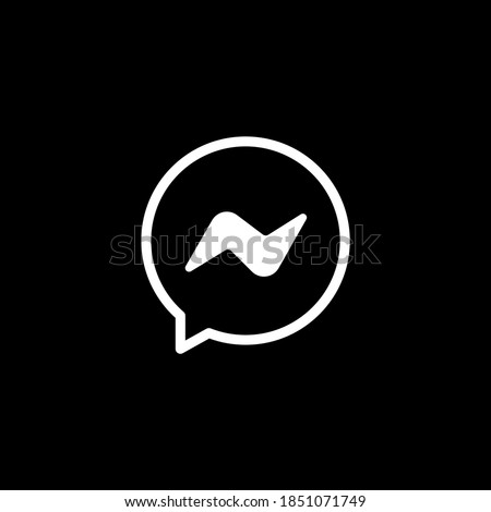 Dm icon isolated on black background. Direct symbol modern, simple, vector, icon for website design, mobile app, ui. Vector Illustration