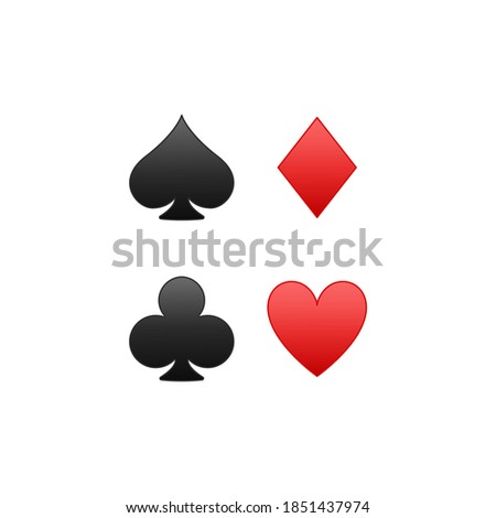 Spade, diamond, club, and, heart card signs isolated on white background. Cards symbol modern, simple, vector, icon for website design, mobile app, ui. Vector Illustration