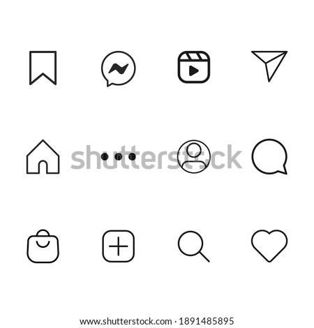 Set of popular icons isolated on white background. Social media symbol modern, simple, vector, icon for website design, mobile app, ui. Vector Illustration