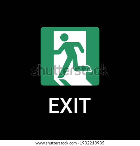 Emergency sign icon isolated on black background. Escape exit symbol modern, simple, vector, icon for website design, mobile app, ui. Vector Illustration