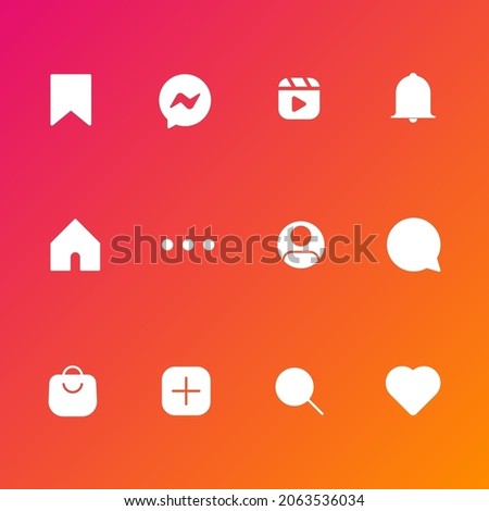 Set of social media icons isolated on background. Trendy digital elements, modern, simple, vector, icon for website design, mobile app, ui. Vector Illustration