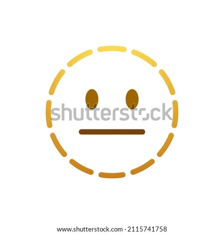Dashed line face social media emoji isolated on white background. Doted emoticon symbol modern, simple, vector, icon for website design, mobile app, ui. Vector Illustration