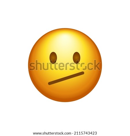Face with diagonal mouth social media emoji isolated on white background. Emoticon symbol modern, simple, vector, icon for website design, mobile app, ui. Vector Illustration