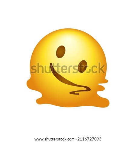 Melting face social media emoji isolated on white background. Emoticon symbol modern, simple, vector, icon for website design, mobile app, ui. Vector Illustration