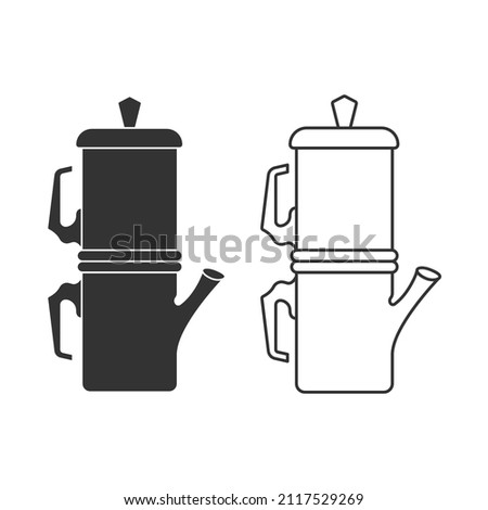 Neapolitan flip coffee pot icon isolated on white background. Coffee pot symbol modern, simple, vector, icon for website design, mobile app, ui. Vector Illustration