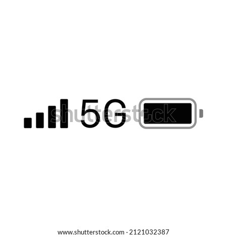 5G bar icon isolated on white background. Status bar symbol modern, simple, vector, icon for website design, mobile app, ui. Vector Illustration