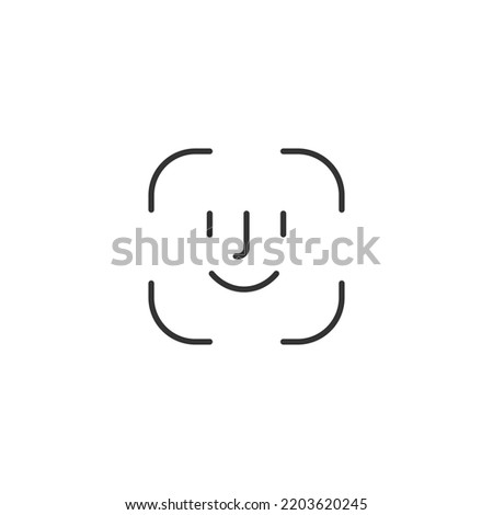 Face ID icon isolated on white background. Face scanning symbol modern, simple, vector, icon for website design, mobile app, ui. Vector Illustration