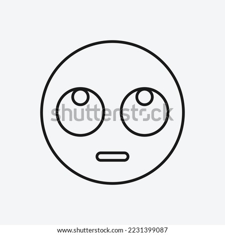 Face with rolling eyes emoji icon isolated on white background. Rolling eye emoticon symbol modern, simple, vector, icon for website design, mobile app, ui. Vector Illustration