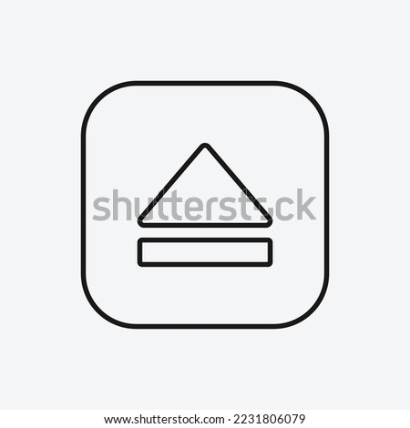 Eject icon isolated on white background. Multimedia symbol modern, simple, vector, icon for website design, mobile app, ui. Vector Illustration