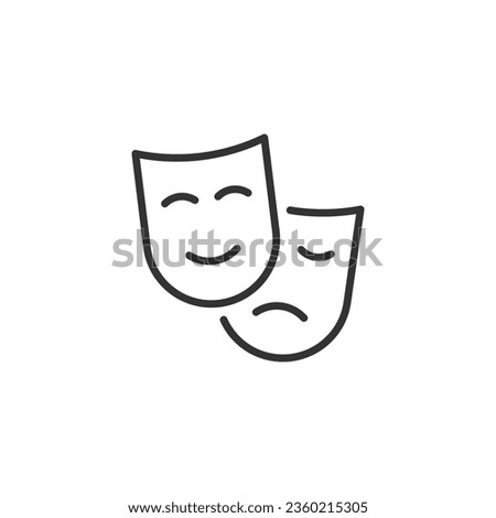 Drama comedy mask icon isolated on white background. Theatre symbol modern, simple, vector, icon for website design, mobile app, ui. Vector Illustration