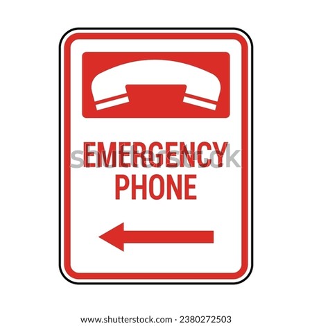 Emergency phone left sign isolated on white background. Hotline symbol modern, simple, vector, icon for website design, mobile app, ui. Vector Illustration