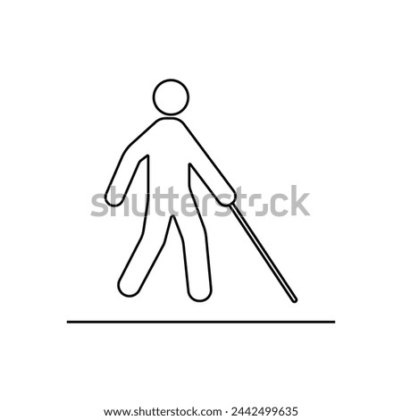 Blind or low vision human silhouette icon isolated on white background. Public information symbol modern, simple, vector, icon for website design, mobile app, ui. Vector Illustration