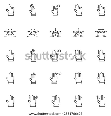 Set of gesture icons isolated on white background. Click symbol modern, simple, vector, icon for website design, mobile app, ui. Vector Illustration