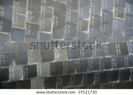 Heat resistant tiles on outside of nose of Space Shuttle, Florida