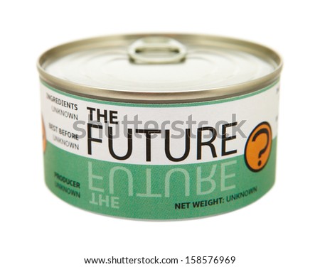 Concept of future. Tin can. Clipping path included.