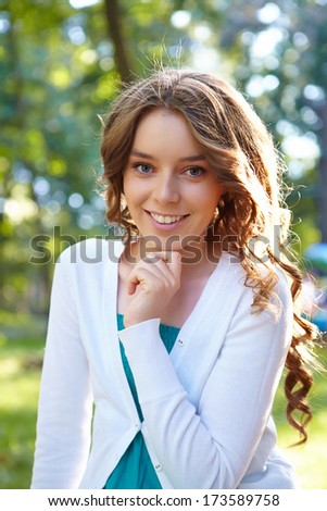 Simple portrait of young woman.