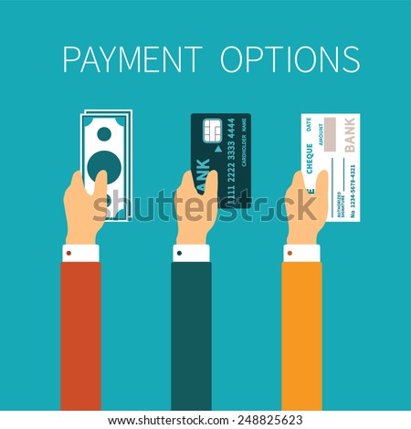 Vector concept of payment options in flat style