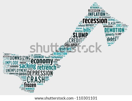 Corporate cost cutting: text graphics