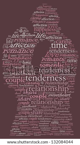 Romantic couple in word collage