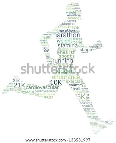 Runner in word collage