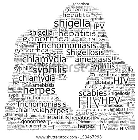 Sexually transmitted diseases in word collage