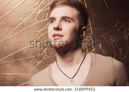 guy posing emotionally close-up