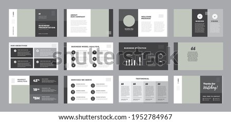 Business Presentation Brochure Guide Design or Pitch Deck Slide Template or Sales Guide Slider