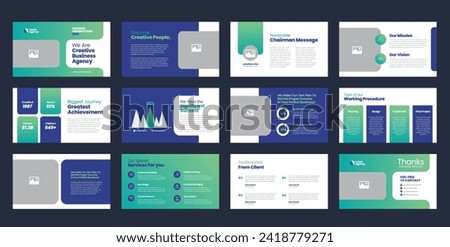 Business Presentation Brochure Guide Design or Pitch Deck Slide Template or Sales Guide Slider