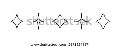 Stars sparkles of brilliance, cleanliness, freshness cleaning, fresh, hygiene, shine twinkle shape. Flat vector on white background. glowing light effect stars, bursts, confetti element
