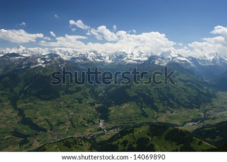 View from Niesen to valley, Switzerland