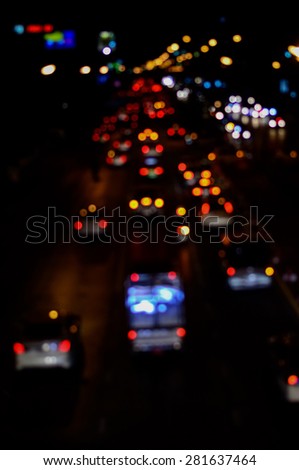 Blurred background. Night city lights blur