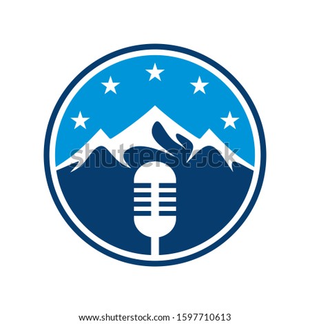 Mountain Podcast Logo can be used for company, icon, and others.