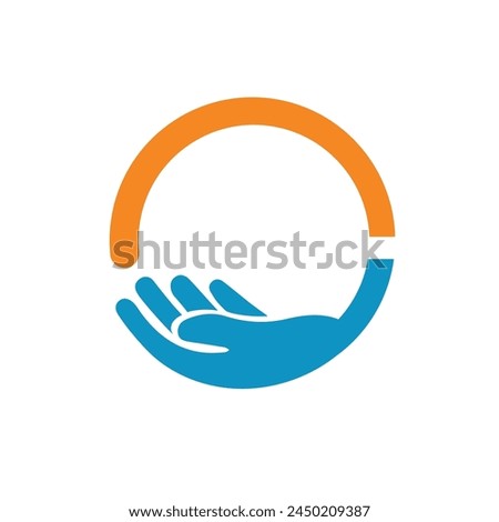 hand circle image vector icon
